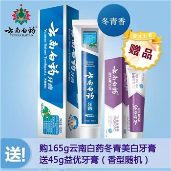 云南白藥牙膏冬青香型165g亮白健齒緩解口腔問(wèn)題營(yíng)養(yǎng)牙齦清新口氣