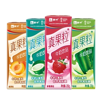 蒙牛 真果粒牛奶250mlX12盒整箱 草莓 藍(lán)莓 椰果 蘆薈 桃 多種口味