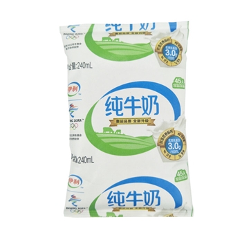 伊利純牛奶袋裝無(wú)菌枕包郵早餐奶學(xué)生奶全脂奶240ml16袋整箱