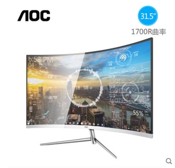 AOC C32V1Q 32英寸曲面臺(tái)式電腦液晶顯示器吃雞游戲曲屏顯示屏HDMI曲面屏PS4可壁掛1700R曲率屏幕27